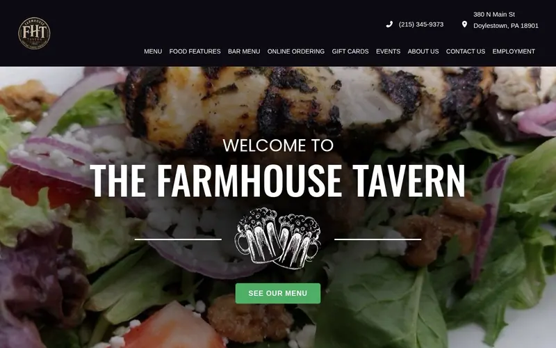 Screenshot of the Farmhouse Tavern website Screenshot of the Farmhouse Tavern website