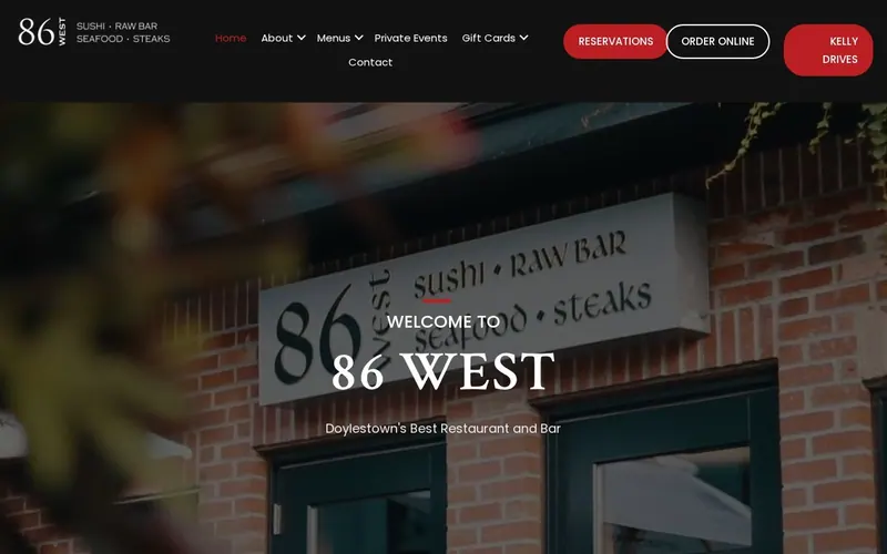 Screenshot of the 86 West website Screenshot of the 86 West website